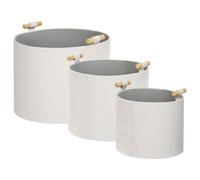 Set of 3 Baskets ARAM Faux Leather Off-White