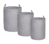 Beliani Set Of 3 Baskets Archa Cotton Grey