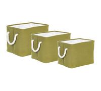 Set of 3 Baskets DARQAB Cotton Olive Green
