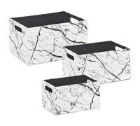 Set of 3 Boxes LARSA Faux Leather White