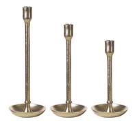 Beliani Set Of 3 Candle Holders Liwung Metal 27/33/38 Cm Gold
