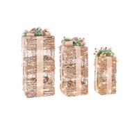 Beliani Set Of 3 Christmas Decorations Led Nakilla 64/54/42 Cm Christmas Gifts Brown