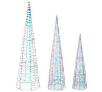 Set of 3 Christmas Decorations LED SONDER Christmas Tree 40/60/80 cm White