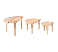 Set of 3 Coffee Tables PARALIA Rattan Natural