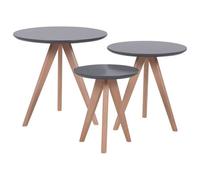 Beliani Set Of 3 Coffee Tables Vegas Grey