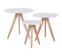 Beliani Set Of 3 Coffee Tables Vegas White