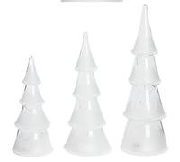 Beliani Set Of 3 Figurines Led Kierinki Christmas Tree 22/27/33 Cm White
