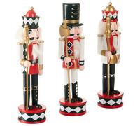 Beliani Set Of 3 Figurines Ricklean Nutcracker 30 Cm Red/ White