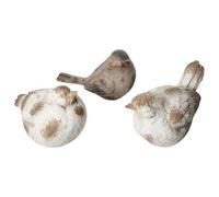 Set of 3 Garden Figurines ANGHIARI Bird Beige