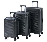 Beliani Set Of 3 Hard Shell Suitcases Myntis Dark Grey