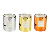 Beliani Set Of 3 Scented Candles Metallic Glamour Soy Wax Sweet Notes
