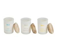 Beliani Set Of 3 Scented Candles Simplicity Soy Wax Fruity Notes Fresh Notes
