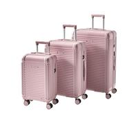 Beliani Set of 3 Suitcases TSA Lock Anti-Theft Zipper Silent Wheels 3 Sizes Iron Synthetic Material Pink Myntis