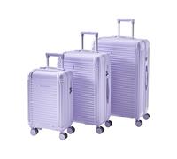 Beliani Set of 3 Suitcases TSA Lock Anti-Theft Zipper Silent Wheels 3 Sizes Iron Synthetic Material Violet Myntis