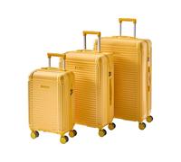 Beliani Set of 3 Suitcases TSA Lock Anti-Theft Zipper Silent Wheels 3 Sizes Iron Synthetic Material Yellow Myntis