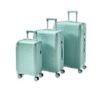 Beliani Set of 3 Suitcases TSA Lock Anti-Theft Zipper Silent Wheels 3 Sizes Iron Synthetic Material Mint Green Myntis