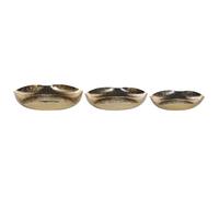 Beliani Set Of 3 Trinket Dishes Ujung Metal Gold