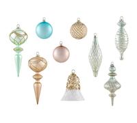 Beliani Set Of 35 Baubles Frosting Glass Multicolour