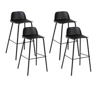 Beliani Set Of 4 Bar Chairs Mora Black