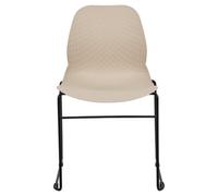 Beliani Set Of 4 Beige Stackable Armless Conference Chairs With Powder-Coated Steel Legs And Leg Caps