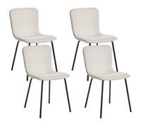 Beliani Set Of 4 Dining Chairs Caldwell Fabric Light Beige