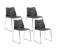 Beliani Set Of 4 Dining Chairs Hartley Dark Grey