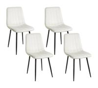 Beliani Set Of 4 Dining Chairs Kalispell Velvet Off-White, White