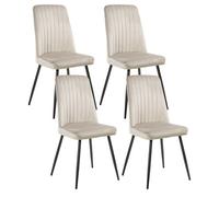 Beliani Set Of 4 Dining Chairs Kirby Velvet Beige