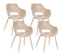 Set of 4 Dining Chairs MILLERS Beige