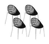 Beliani Set Of 4 Dining Chairs Mumford Black