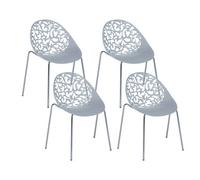 Beliani Set Of 4 Dining Chairs Mumford Light Grey