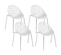 Beliani Set Of 4 Dining Chairs Mumford White, White