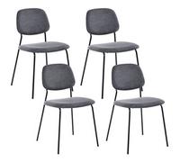 Beliani Set Of 4 Dining Chairs Riley Fabric Grey
