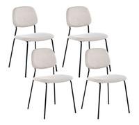 Beliani Set Of 4 Dining Chairs Riley Fabric Light Beige