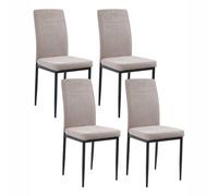 Set of 4 Dining Chairs RINER Fabric Taupe