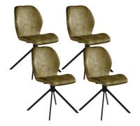 Set of 4 Dining Chairs Swivel MORRISON Velvet Green