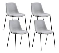 Beliani Set Of 4 Dining Chairs Tiller Grey