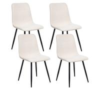 Set of 4 Dining Chairs TUSCOLA Fabric Light Beige