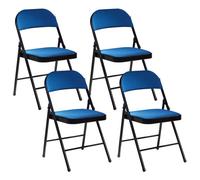 Beliani Set Of 4 Folding Chairs Sparks Metal Blue/ Black