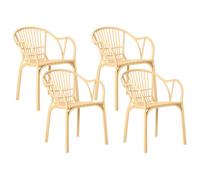 Beliani Set Of 4 Garden Chairs Andora Beige