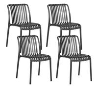 Beliani Set Of 4 Garden Chairs Ariccia Black