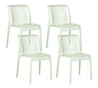 Beliani Set Of 4 Garden Chairs Ariccia Light Green