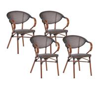 Set of 4 Garden Chairs CASPRI II Metal Grey