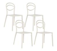Set of 4 Garden Chairs COVOLO Off-White