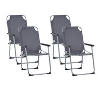 Set of 4 Garden Chairs GALATSI Folding Metal Grey