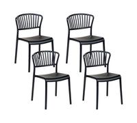 Beliani Set Of 4 Garden Chairs Gela Black
