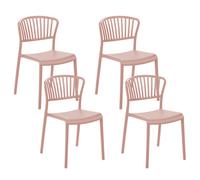 Set of 4 Garden Chairs GELA Pastel Pink