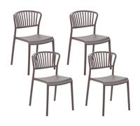 Beliani Set Of 4 Garden Chairs Gela Taupe