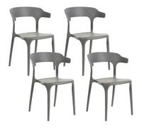 Set of 4 Garden Chairs GUBBIO Grey