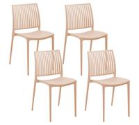 Beliani Set Of 4 Garden Chairs Illumani Beige